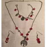 Conjunto cristal rojo facetado