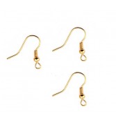 Ganchos acero dorado 10 pares